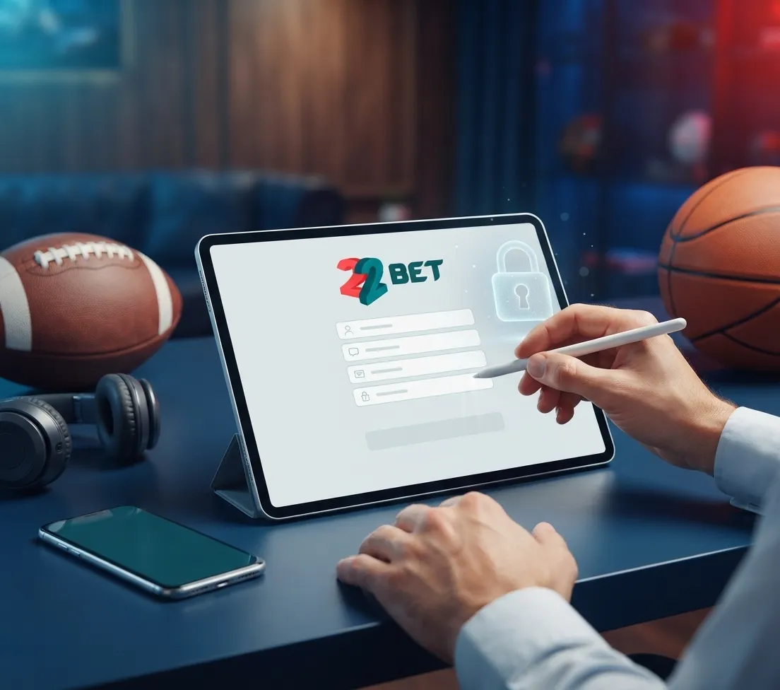 22Bet registration page on mobile and desktop
